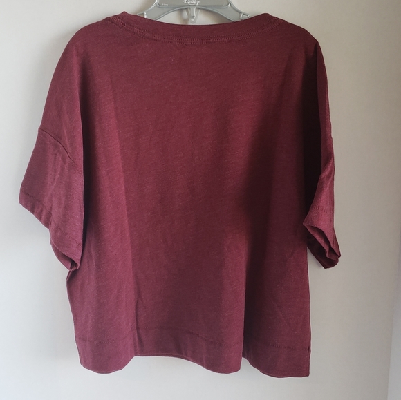 Girls maroon crop t-shirt. Size 10-12 - Picture 2 of 3